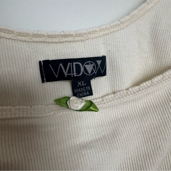 Widow dolls kill Cream Women's Top puff sleeve romantic cottagecore XL coquette - Picture 3 of 5